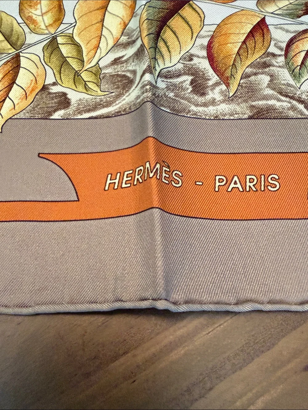 Hermes Autumn Leaves Silk Scarf - Orange, Brown, Green